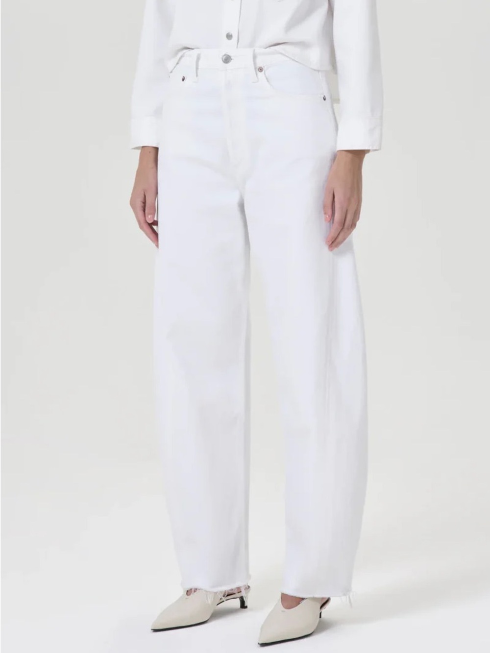 AGOLDE - LUNA HIGH RISE PIECED TAPER - ELEMENT WHITE